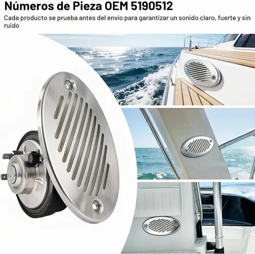 Vista 7 de 5190512 12V Bocina Marina Oculta de Montaje Empotrado para Barco de Acero Inoxidable 316