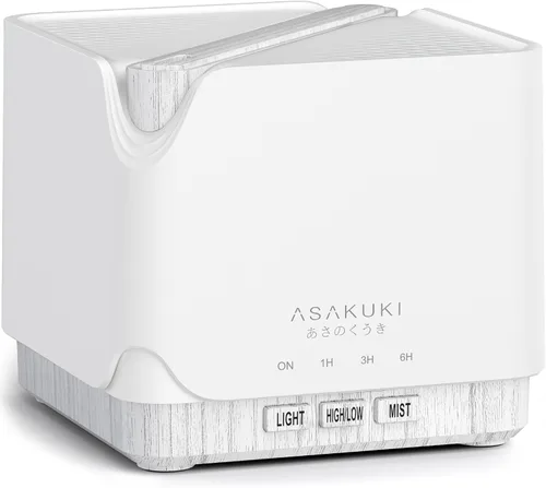 Vista 11 de ASAKUKI Difusor de aceite esencial, humidificador ultrasónico multifuncional para aromaterapia con aceite fragante vaporizador con temporizador