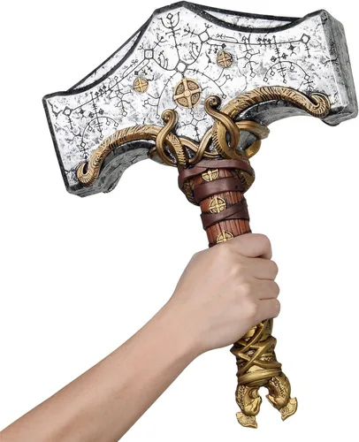 Vista 8 de CoserWorld - Martillo de espuma de poliuretano a escala 1:1, accesorio de disfraz de hachas medievales, armas para cosplay de Halloween Un hacha
