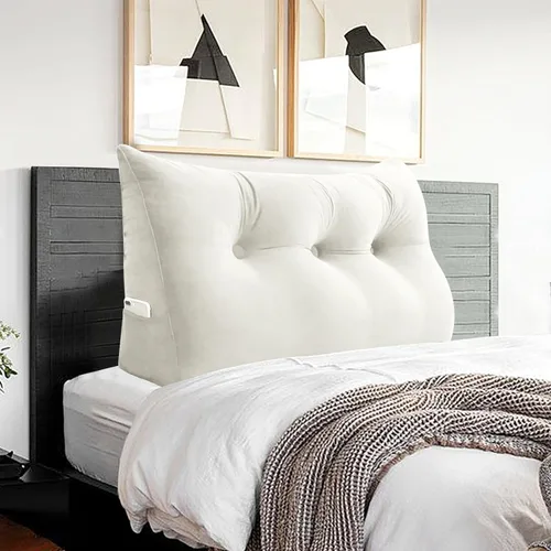 Vista 14 de Almohada de cabecero – Almohada de cama grande 3 en 1 como almohada de lectura de cuña, almohada grande para sofá cama o respaldo de apoyo, almohada