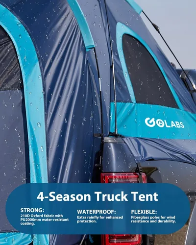 Vista 3 de Golabs Truck Bed Tent, 5-6 Ft Camping Tent, Easy Setup by Pre-Attached Pole Azul