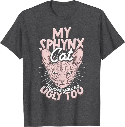Vista 17 de My Sphynx Cat Thinks You're Ugly Too Pet Hairless Cat Sphynx T-Shirt Asphalt Grey