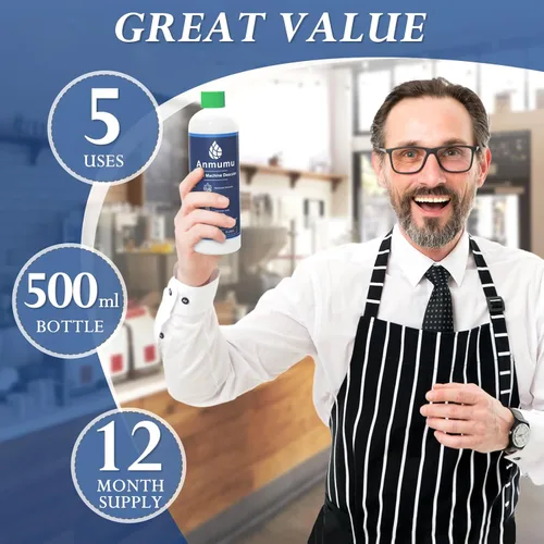 Vista 5 de Anmumu Delonghi* Limpiador descalcificador EcoDecalk para todas las máquinas Delonghi*, solución de descalcificación delonghi* 5 usos