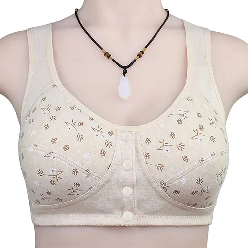 Vista 2 de Sujetador de mujer de figura completa sujetador básico de belleza sin varillas soporte de elevación con estampado floral cierre frontal ropa