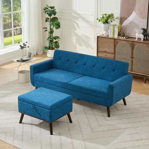 Vista 36 de Tbfit Sofá en Forma de L, Sofás Seccionales Modernos de Mediados de Siglo de 80" de Ancho, Sofás de 3 Plazas con Chaise Lounge Amplio, Sofá Beige
