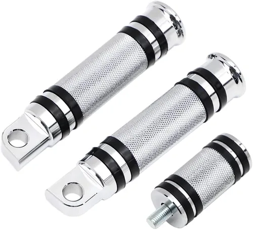 Vista 8 de Dreamseek estribo de cambio para motocicleta con estriberas de dedo + estriberas moleteadas compatibles con Harley-Davidson Sportster Dyna Touring