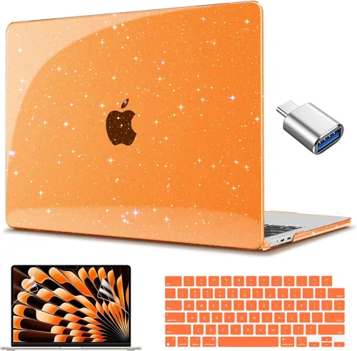 Vista 13 de CISSOOK para MacBook Air 13.6 M4 M3 M2 Funda 2025 2024 2022 Release, Carcasa Rígida de Plástico y Cubierta de Teclado y Adaptador USB para MacBook
