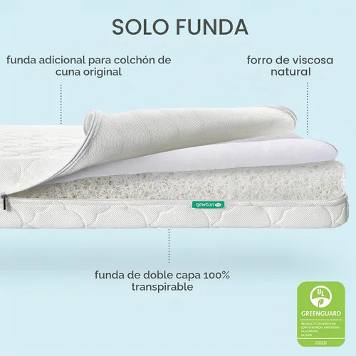 Vista 2 de Newton Baby Funda de repuesto para colchón de cuna, transpirable y lavable