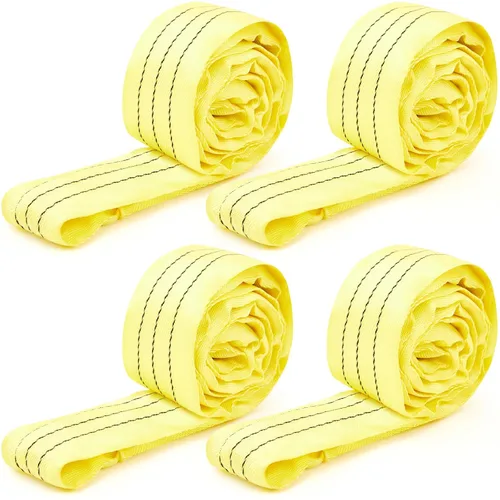 Vista 9 de Fabbay 4 eslingas redondas de poliéster resistente de 3.3 pies, correas de elevación redondas para elevación, remolque, mudanza, muebles