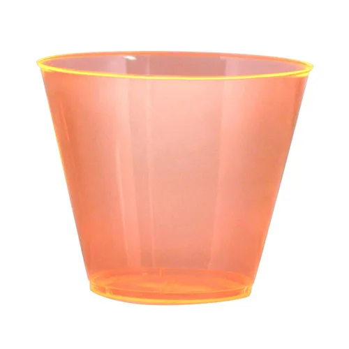 Vista 19 de Vasos de plástico para fiestas de Party Essentials, 9 onzas de capacidad, con brillo, Variado neón, 500