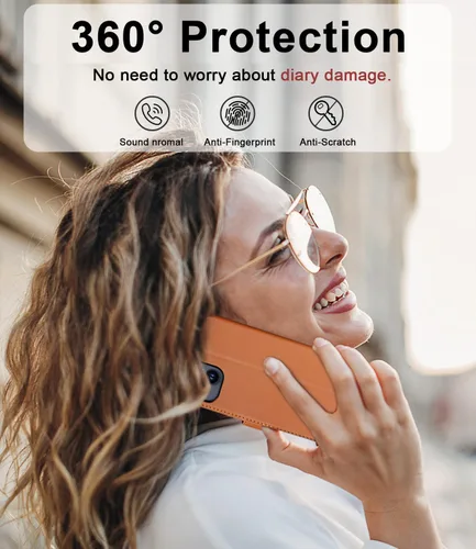 Vista 7 de Funda tipo cartera para iPhone 13/iPhone 14 con tarjetero [funda de cuero de alta calidad] [bloqueo RFID]