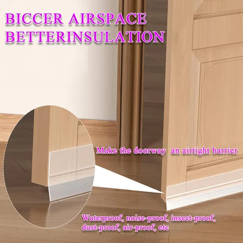 Vista 2 de Burlete climatizador, tira de sellado de puerta para huecos, cinta adhesiva de silicona con tope de corrientes de aire para puertas correderas