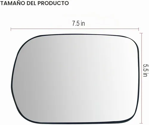 Vista 6 de Espejo lateral del conductor de repuesto para Honda Pilot 2003 2004 2005 2006 2007 2008, accesorios de vidrio con placa trasera trasera izquierda