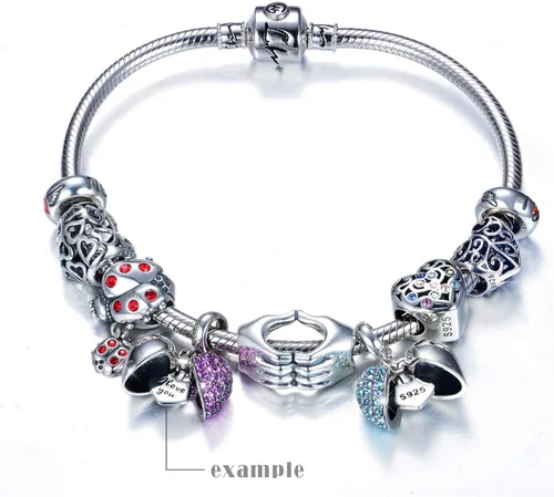 Vista 7 de GW Colgante de plata de ley 925 con dije de corazón para mujeres y niñas, Cristal Metal, cristal