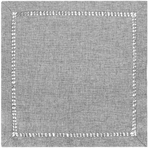 Vista 8 de Grelucgo Juego de 4 manteles individuales decorativos hechos a mano con punto vainica, color gris, rectangular, 12 x 18 pulgadas