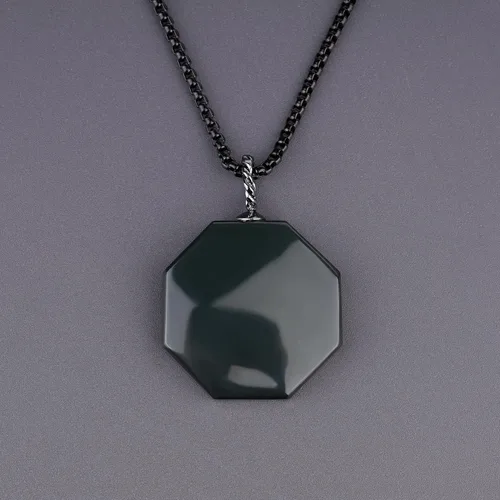 Vista 5 de COAI - Collar con colgante de ocho diagramas de obsidiana