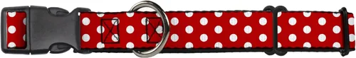 Vista 5 de Buckle-Down Martingale - Collar para perro, diseño de lunares de Minnie Mouse, rojo/blanco, 1 pulgada de ancho, se adapta a tamaños de cuello de 15