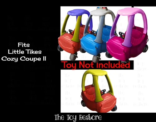 Vista 2 de Toy Restore - Calcomanías de repuesto para automóvil Little Tikes Cozy Coupe II, color negro