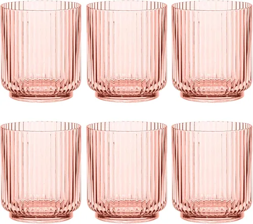 Vista 5 de TarHong Mesa - Vasos de plástico prémium apilables para bebidas y vino, 15 onzas, transparente, juego de 6