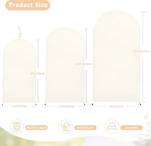 Vista 39 de Baby Blue Arch Backdrop Cover, 6FT Spandex Fitted Wedding Arch Stand Covers Round Top Chiara Backdrop Cover for Birthday Party Ceremony Banquet Azul
