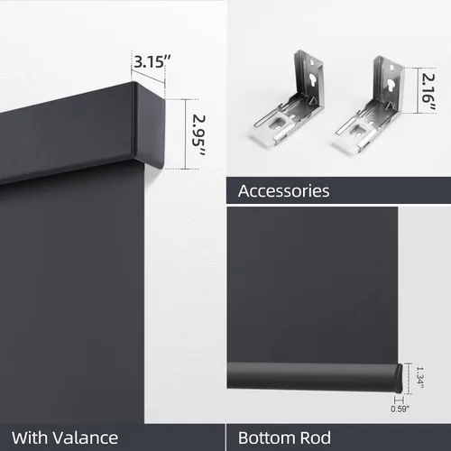 Vista 7 de ZSTARR Persianas opacas motorizadas con control remoto inteligente, persianas enrollables recargables inalámbricas para ventanas, oficina, hogar