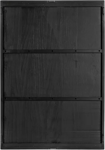 Vista 7 de Kate and Laurel Sago - Placa decorativa moderna de madera, 23 x 33 pulgadas, negro y marrón rústico, arte de pared floral de madera pintada