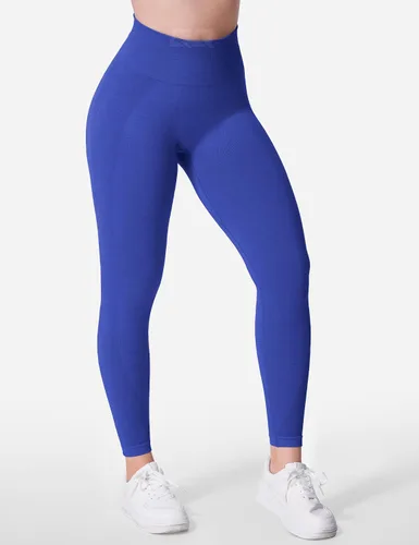 Vista 2 de QOQ Leggings sin costuras para mujer, cintura alta, para gimnasio, correr, yoga, levantamiento de glúteos, mallas de entrenamiento con control