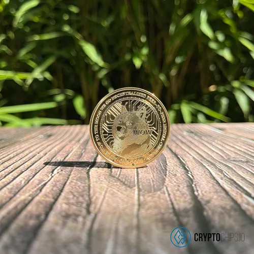 Vista 6 de Cryptochips Dogecoin (Doge) Criptomoneda física Criptomoneda conmemorativa que puede HODL