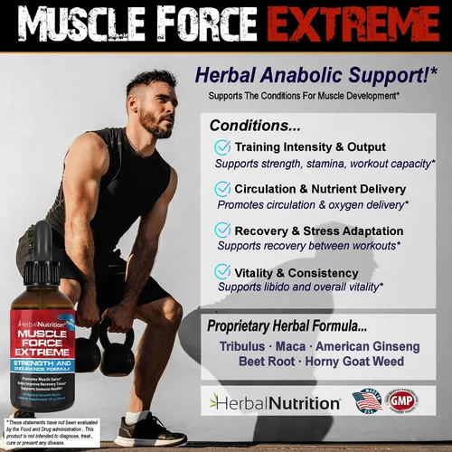 Vista 4 de Muscle Force Extreme - Paquete de 2 botellas de fórmula patentada de 345 mg, nuestro spray de fuerza y resistencia más fuerte, mejora la fuerza