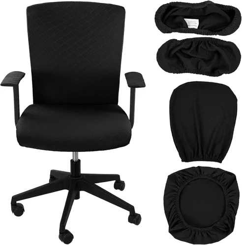 Vista 21 de Tallew Juego de 4 Fundas para Silla de Oficina, Fundas Universales Elásticas para Computadora, Fundas Estiras para Asiento de Silla, Fundas
