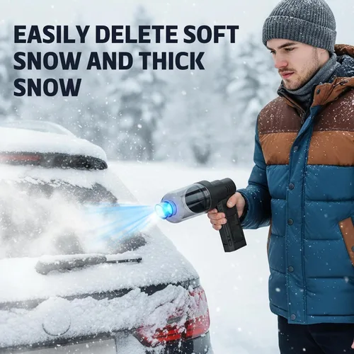 Vista 2 de Mini soplador de nieve turbo, soplador LED turbo de alta velocidad de 130,000 RPM para automóvil con diseño de modo doble, soplador turbo