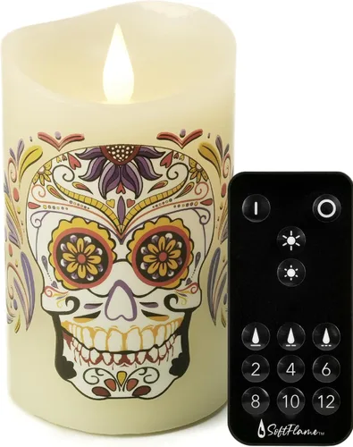 Vista 18 de Velas de Navidad sin llama con control remoto, 7,6 cm x 12,7 cm, Velas parpadeantes de cera real con mecha 3D, pilas, vela de árbol de Navidad Árbol