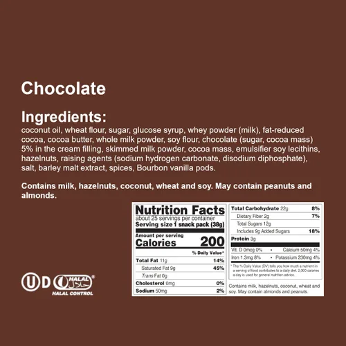 Vista 2 de Loacker Gardena Crema de chocolate, recubierta de chocolate, paquete de 25 individuos