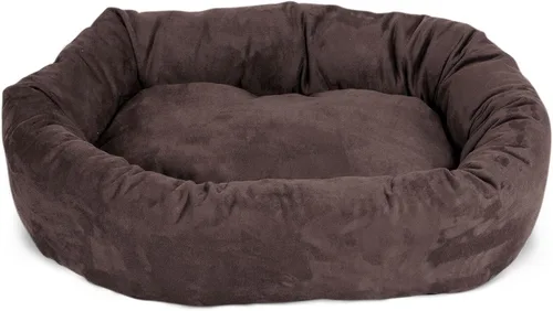 Vista 2 de Majestic Pet Cama para Perros de 52 Pulgadas de Ante Calmante Lavable 52x35x11 (Pulgadas) – Acogedora Cama Redonda para Perros con Forma de Dona