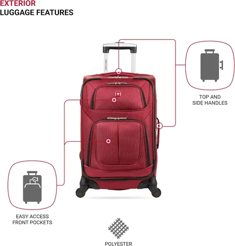 Vista 3 de SwissGear Equipaje expandible Sion Softside, Borgoña, 3 Piece Set (212527), Sion Softside - Equipaje expandible