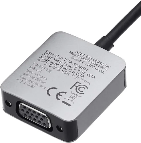 Vista 4 de Amazon Basics Adaptador USB 3.1 tipo C a VGA de aluminio, gris, 1.65 x 1.38 x 0.63 pulgadas