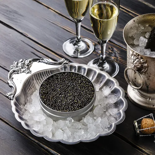 Vista 3 de Hackleback Black American Caviar - 17.6 oz / 500 g - Huevas negras Malossol Premium - GARANTIZADO POR LA NOCHE