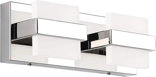 Vista 10 de SOLFART Lámpara de baño cromada de 3 luces, luz de tocador sobre el espejo, lámparas LED modernas, 5 colores de temperatura ajustable moderna