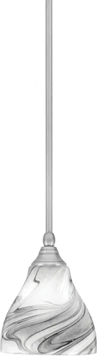 Vista 246 de Toltec Lighting Tallo Colgado Mini colgante, acabado de cobre negro, 3.5" cuadrado humo burbuja vidrio