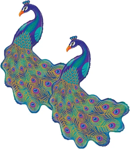 Vista 4 de Graceful Glitter Peacock Jumbo 42" Foil Party Balloon