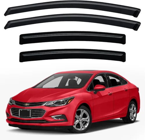 Vista 126 de YQAUTEC - Viseras para ventana, protectores contra la lluvia, compatibles con Subaru WRX 2015-2021, deflectores de viento para ventanas, viseras