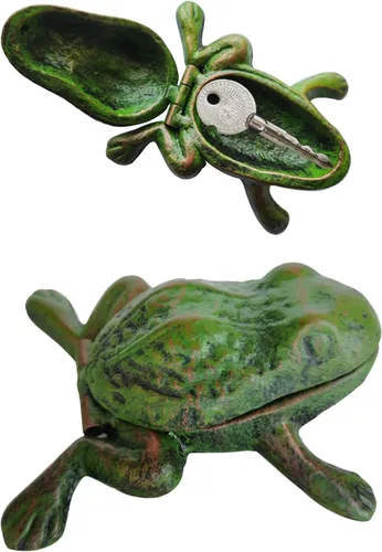 Vista 8 de BSTGIFTS - Ocultador de llaves de hierro fundido con forma de tortuga - Juego de llaves de repuesto y decoración de jardín - Caja de baratijas