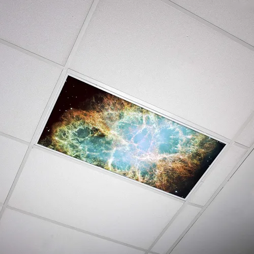 Vista 17 de Cubierta de luz fluorescente para luces de techo de aula, inserto de película retroiluminada de alta calidad, 2 x 4 (22.38 x 46.5 pulgadas)