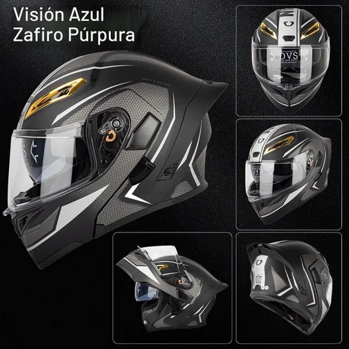 Vista 5 de Casco modular Bluetooth para motocicleta, certificado DOT, abatible, de cara completa, antivaho, doble máscara, casco de motocicleta de calle