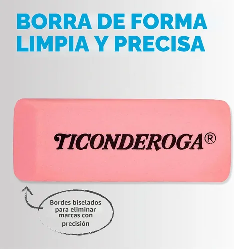 Vista 5 de Ticonderoga Borradores de cuña, rosa, 3