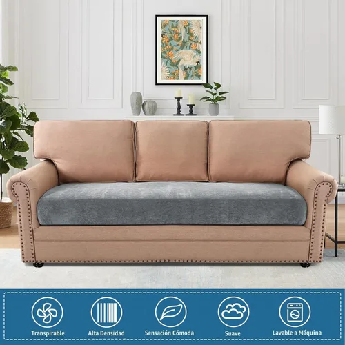 Vista 7 de H.VERSAILTEX Fundas de cojín de felpilla de colores mixtos para sofá, fundas suaves para sofá de 3 plazas, fundas elásticas para sofá de mascotas