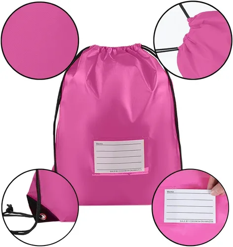 Vista 3 de CODOBON Paquete de 20 bolsas con cordón, mochila de cuerda de dibujo a granel, bolsa de bricolaje para gimnasio, deportes, bolsa para mujeres