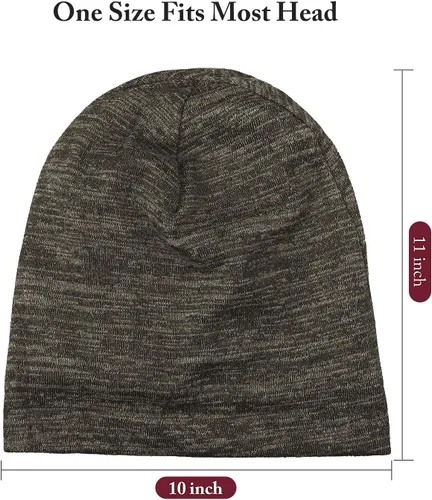 Vista 9 de 4 Pieces Satin Lined Beanie Cap Satin Sleep Lined Hat Slouchy Beanie Hat Night Silk Hair Cap for Women Men