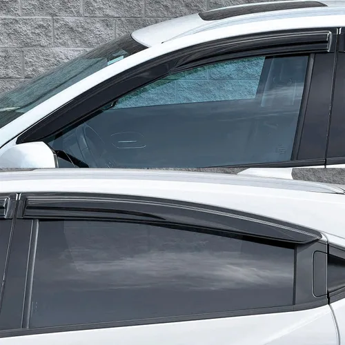 Vista 4 de Viseras de ventana compatibles con Honda HRV HR-V 2016-2022, protectores de lluvia acrílicos JDM ahumados por IKON MOTORSPORTS, 2017, 2018, 2019