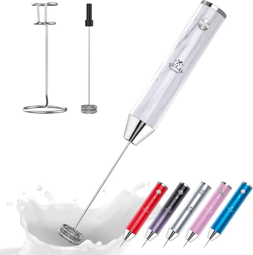 Vista 35 de Zulay Milk Boss Espumador de leche potente manual, hace espuma para latte, batidor para mezclar bebidas, café, miniespumador para capuchino, frappé